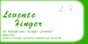 levente hinger business card